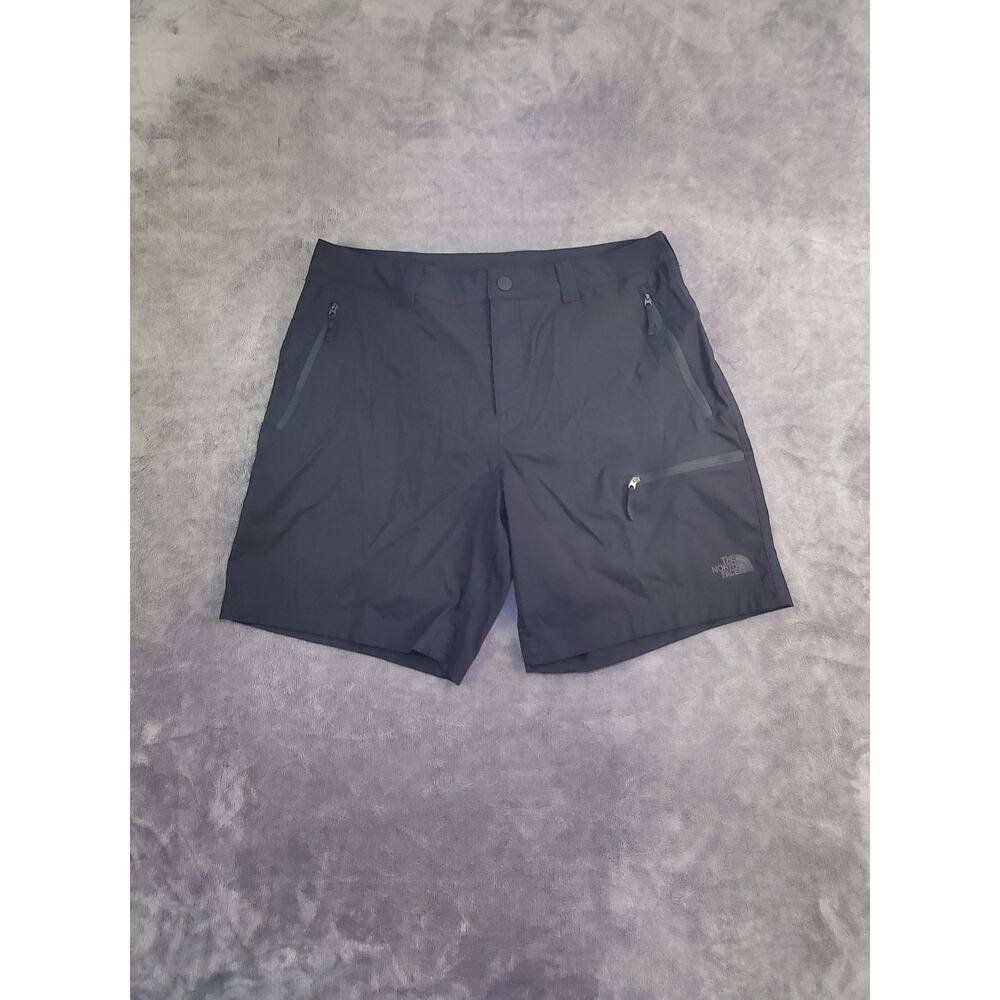 The North Face Sz 36 Packable Shorts Mens Black Logo Stretch Drawstring C24-5